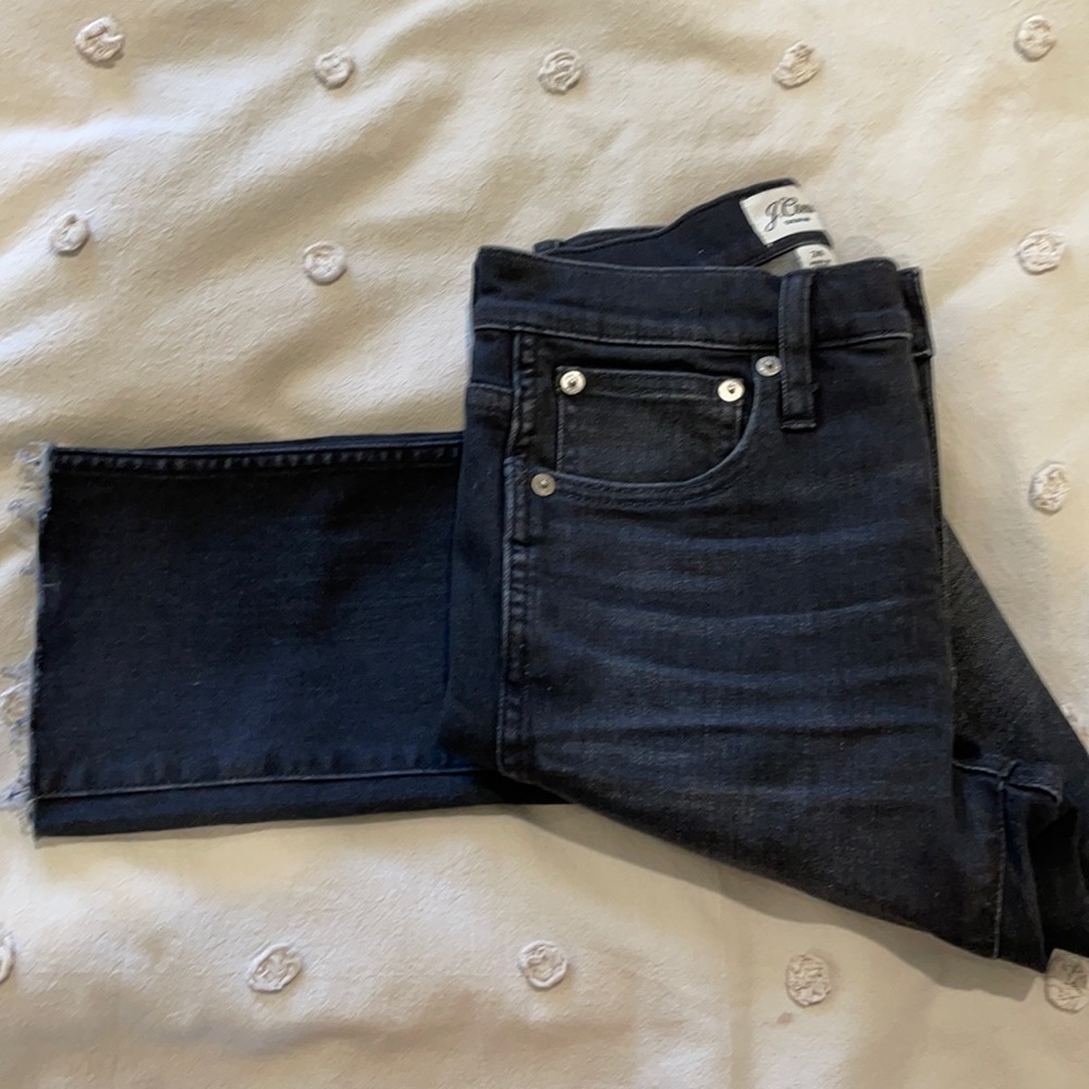 j crew 9" straight vintage black jeans